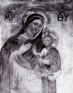affresco Madonna delle nove all'interno della basilica di San Giovanni Battista